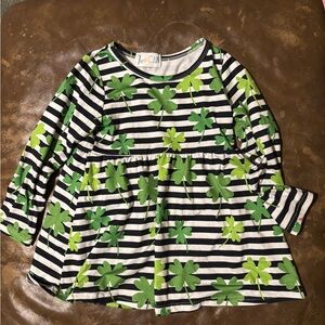 Twocan black and white striped clover dress 3T